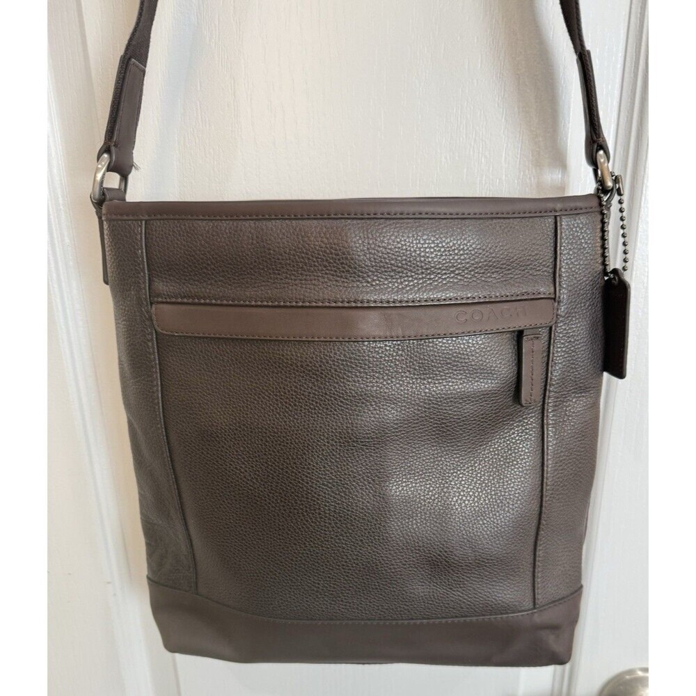 Coach Camden Brown Leather Tech Messenger Crossbody Bag F70920 Tech Adjustable